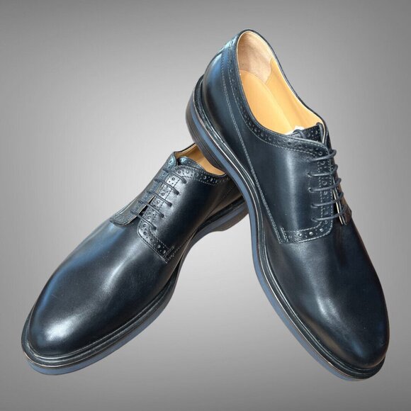 Hermes Men\'s Black Calf Skin Leather Derby Shoes EU Size 43 main image 7